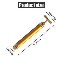 Beauty 24k Gold Facial Massager, T-Shape & 3D Roller Face Massager Electric, Electric Pulse Firming Lift Skin Care Tool for Eyes, Nose, Face & Neck, Anti-Aging Face Lifting, Sensitive Skin Treatment