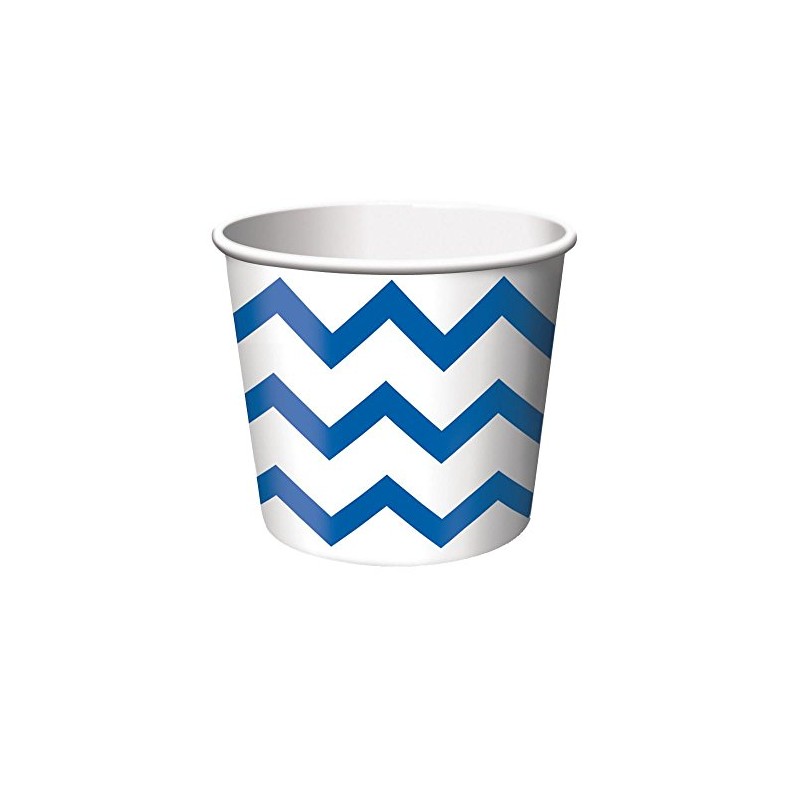Creative Converting Chevron Stripe Treat Cobalt Cups, 3.5" x 2.5",