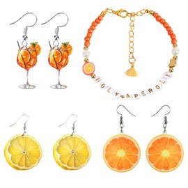 apero ohrringe, orangen ohrringe, Orange Tropfen Baumeln