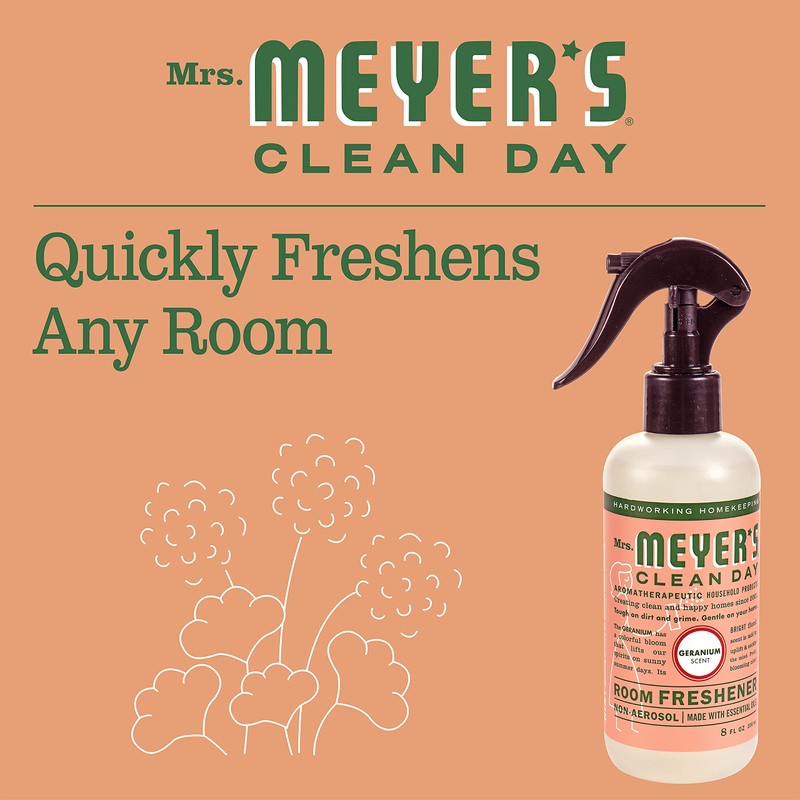 Mrs. Meyer's Clean Day Room Freshener Spray Bottle, Geranium Scent,