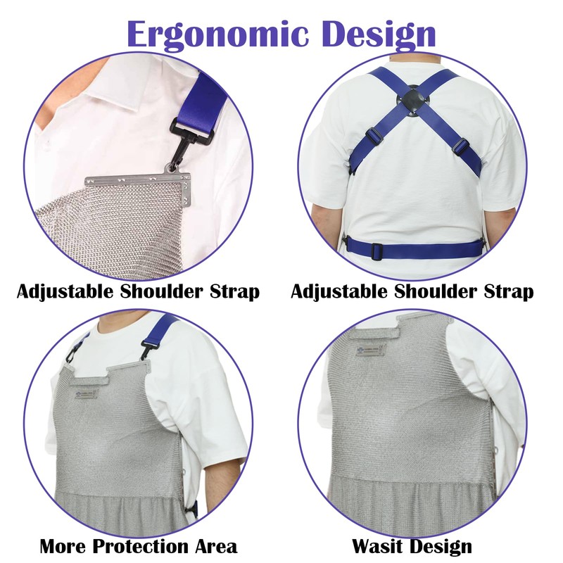 RETON-PPE Chainmail Apron for Butcher,Heavy Duty Butcher Apron,Food Grade Cut