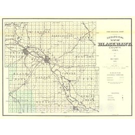 Historic Pictoric Map : Geology of Black Hawk County [Iowa], 1906 Cartography Wall Art : 30in x 24in