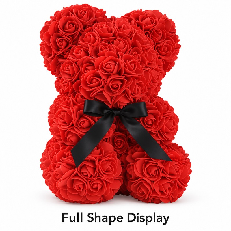 Artificial Rose Teddy Bear with LED Light – Romantic Flower