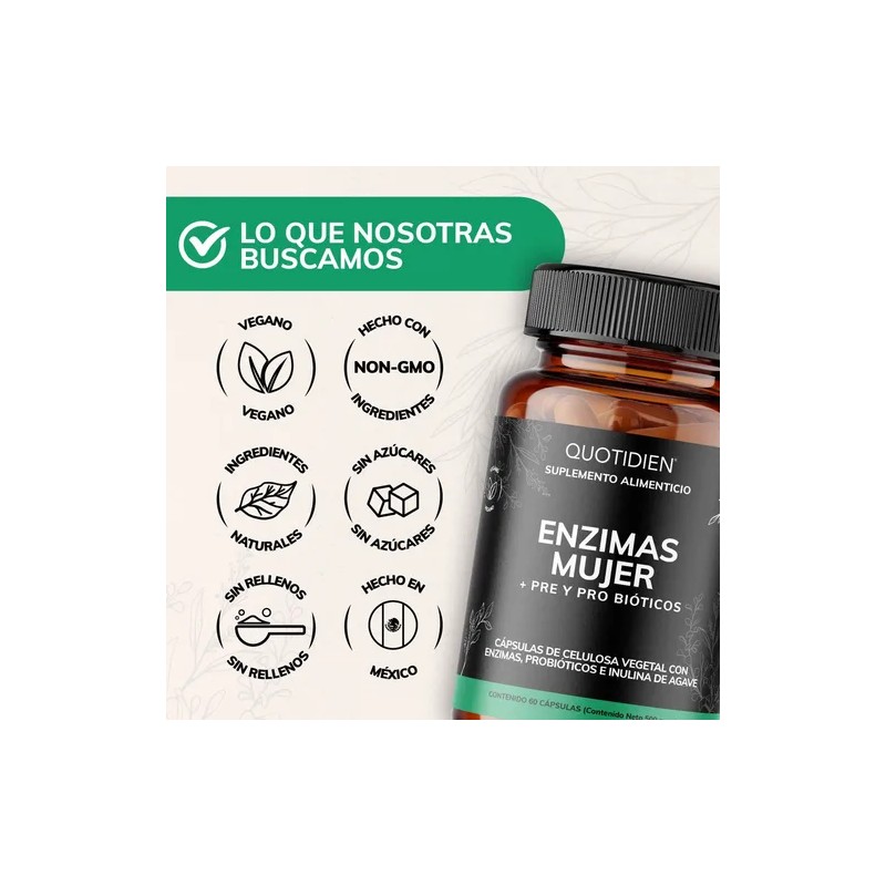 Enzimas Digestivas + Probióticos + Prebióticos - 60 Cápsulas