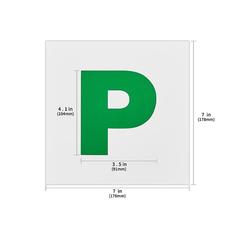 Sarini Fully Magnetic P Plates 2 Pack Green Probationary P