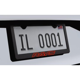 Gearhead Frames Red Ray's Wheels Black Metal License Plate Frame with Screws & Caps