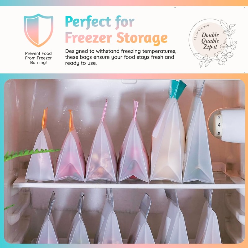 Double Quable Zip-it Food Storage Bags Multipack – Non-BPA Silicone