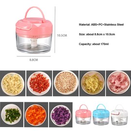 Manual Food Chopper for Vegetable Fruits Nuts Onions Garlic Ginger Chili Spice Herbs, Mini Chopper Hand Pull Mincer Blender Mixer Food Processor, Hand Pull String Portable Chopper Cutter with Handle