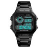 Men Digital Watch Stopwatch Countdown Alarm Luminous Watch