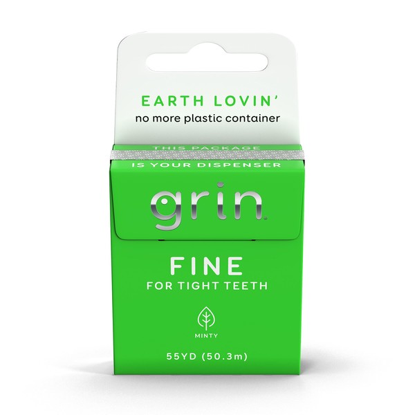 GRIN Fine Floss Box, Fine Dental Floss, 55 Yards (50.3m),