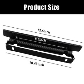 Car License Plate Frames Relocator, Carbon Fiber License Plate Frame, Rust-Proof Rattle-Proof Stainless Steel Car Tag Holder, Universal Car Accessories Rear/Front License Plate Bracket
