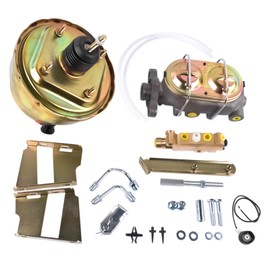 Woosphy Power Brake Booster 1" Bore Master Disc/Drum Kit Replacement for Chevy Bel Air 150 210 Nomad 1955-1957