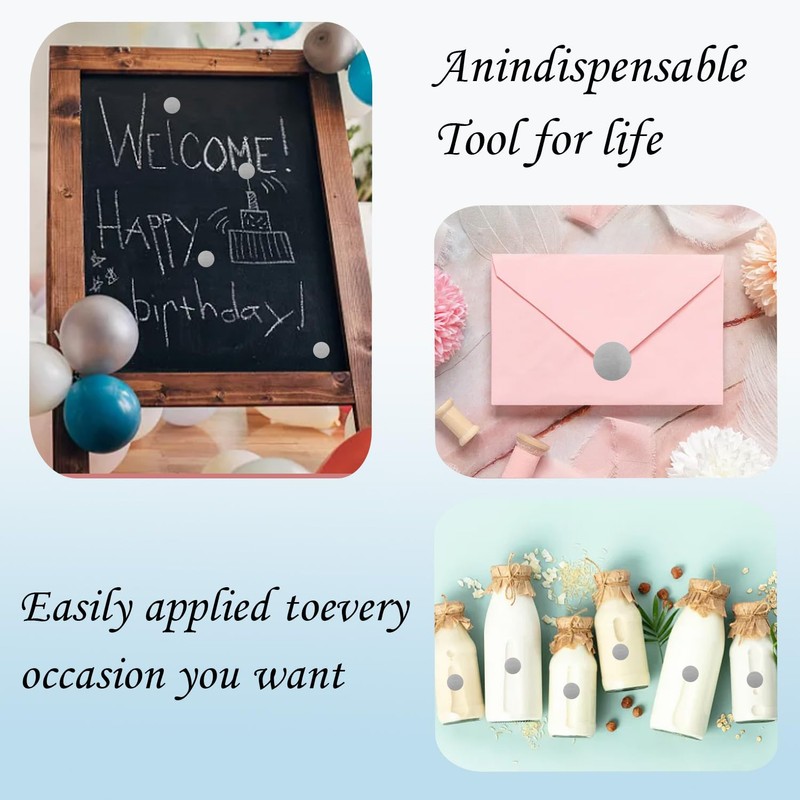 Dot Stickers - 1400pcs Silver Circle Labels, 3/4 Inch, Writable,