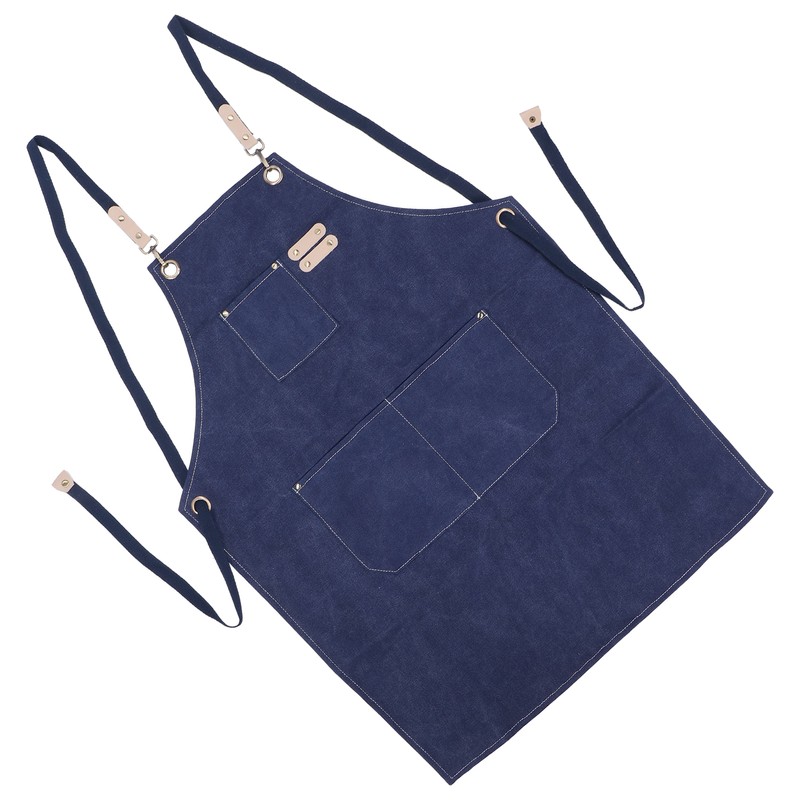 Cotton Canvas Apron Adjustable Cross Back Apron Kitchen Cooking Apron