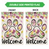 ZAEW Welcome Dog Paw Tulips Spring Garden Flag Summer Seasonal