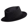 e4Hats.com Wash Denim Wide Upbrim Porkpie Fedora - Black S-M