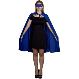 ADULTS SUPERHERO CAPES AND MASKS PERFECT FOR ANY HERO OR VILLAIN FANCY DRESS PARTY FOR MEN OR WOMEN IN BLUE