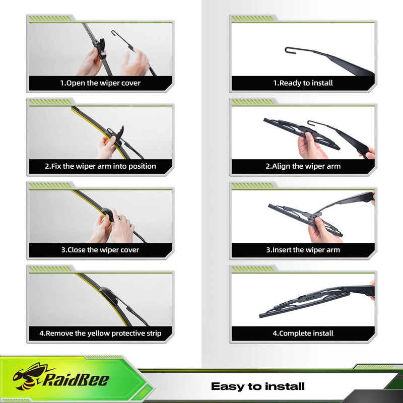 Raidbee® Silicone Windshield Wiper blades 3 pack Replacement for DODGE