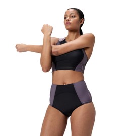 Speedo Women's Ocean Flex High Waist Colourblock Bikini Bottom - Anthracite, Medium