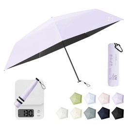Lilac Parasol, Folding Umbrella, 21.7 inches (55 cm), 4.6 oz (130 g), Lightweight, 100% UV Protection, 100% Light Blocking, Perfect for Both Sunny and Rainy Weather, Thermal Insulation, Windproof, Portable, Convenient, Water Repellent, Stylish, Cute, Women's, Men's, Umbrella Bag Included, Heatstroke Prevention, Gift