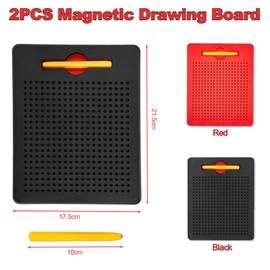 Magnetic Drawing Boards, Pack of 2 Magnetic Game with Balls and Magnetic Pen, Magnetic Drawing Board for Children, Educational Drawing Tablet, for Children, School, Family