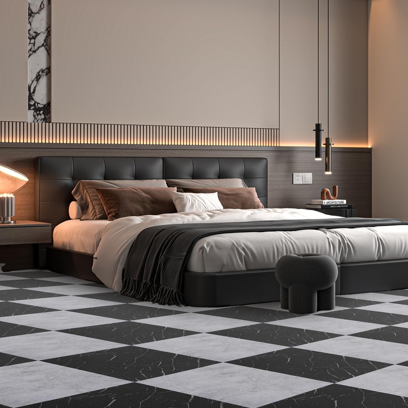 VallisCo 30-Pack Peel and Stick Vinyl Floor Tiles, 12"x12" Self-Adhesive