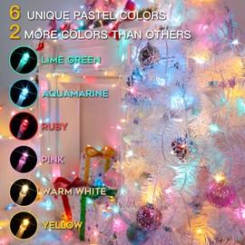 suddus String Lights Indoor Bedroom, 66ft 200 Led Christmas Lights Outdoor Clear Wire Connectable, Plug in Fairy Lights with Remote for Christmas, Party, Spring Decoration, Multicolor