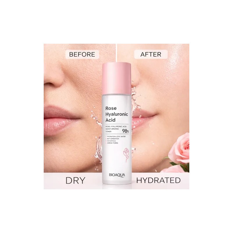 Pack X2 Tónico Facial Bioaqua Rose Hyaluronic Acid