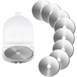 Bestgle 8 Pcs 60mm Steel Rotary Cutter Replacement Blades with Scale Fits Fiskars, Olfa, Truecut & Martelli Perfect Blade for Fabric, Quilting, and Arts & Crafts