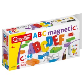 Quercetti Refill 48 Letters, Lettere Magnetiche per Bambini 4+ anni, Giochi Educativi, Giochi Magnetici per Bambini Colorati Ideale per Lavagna Magnetica, Made in Italy