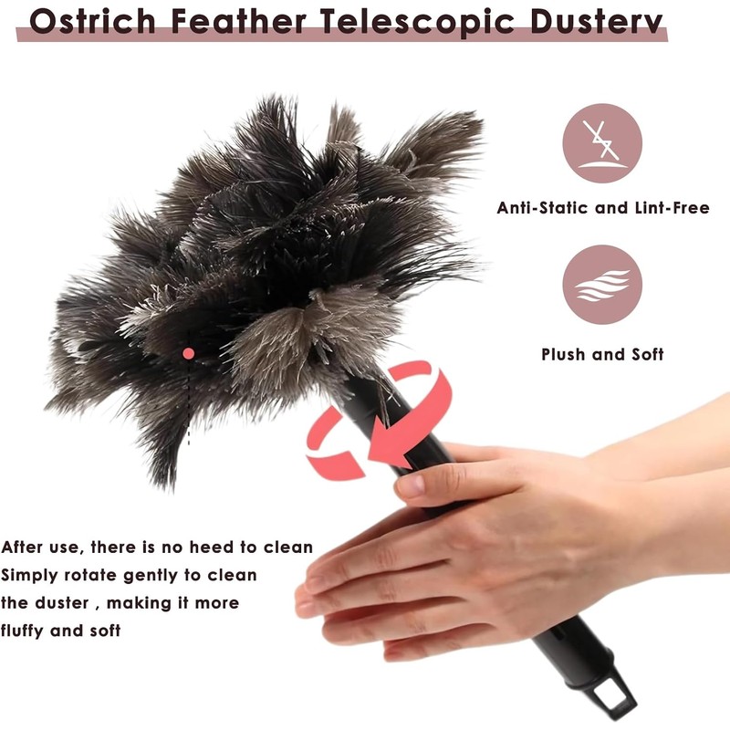 Casadores de Plumas, Plumas Reutilizables Marrones Mini Mini Duster con,