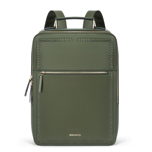 BOSTANTEN Leather Backpack 15.6 inch Laptop Bag Travel Casual Computer