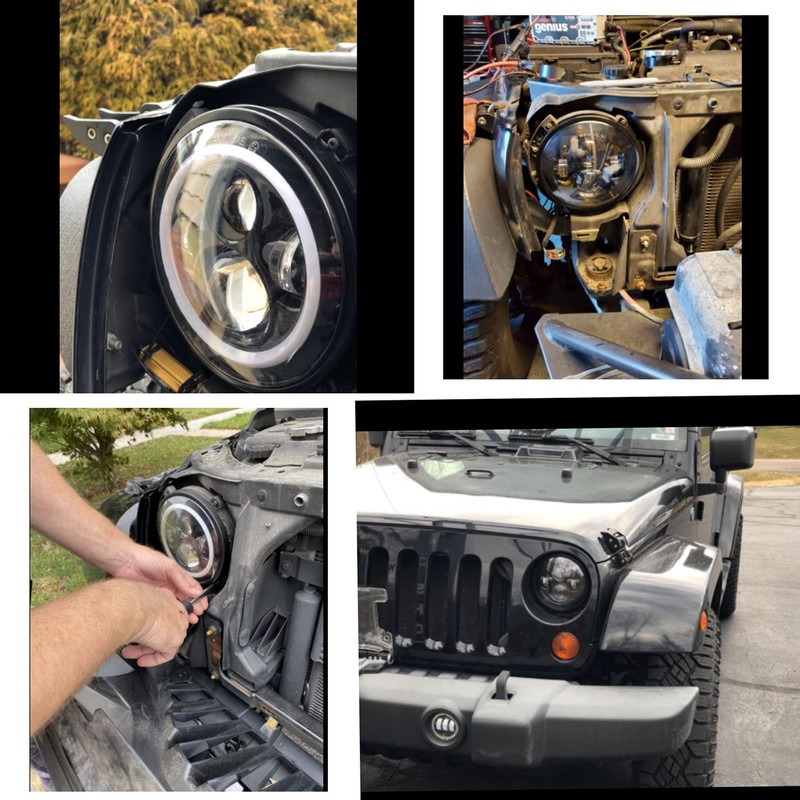 Timilge Anillo de repuesto redondo para faros delanteros de 7
