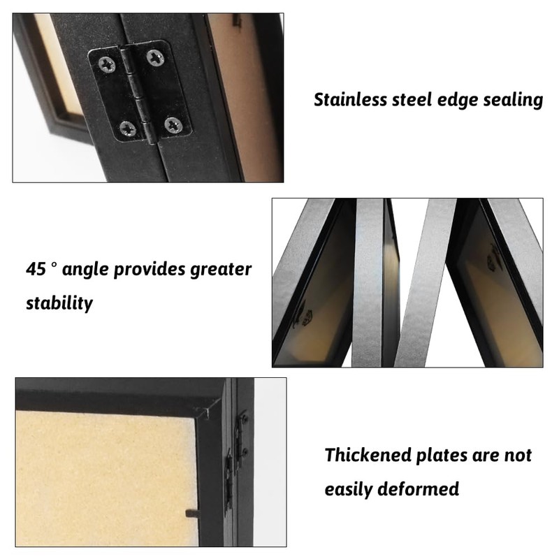 4 Picture Frames Collage 12.5 x 17.5 cm Folding Black
