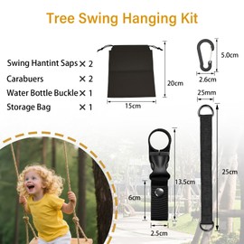 GUSXPPD Tree Swing Straps, Hanging Kit Straps, Hammock Chair Hanging Kit with Two Sturdy Carabiners and a Storage Bag for Tree Swing Camping Hammock