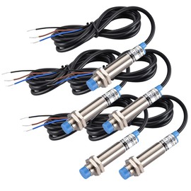 Heschen M12 Inductive Proximity Sensor Switch, LJ12A3-4-Z/BX, Detector 4mm, 10-30VDC 200mA, NPN Normally Open(NO), Non-shield Type, 3 Wire, 5PCS