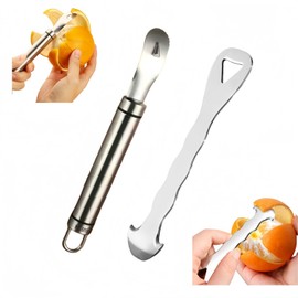 WQHLONGBO 2PCS 304 Stainless Steel Orange Peeler,Ergonomic Safe Cutter & Slicer, Fruit Peeler Tools for Kitchen Daily Using,Easy Peel Skin Remover