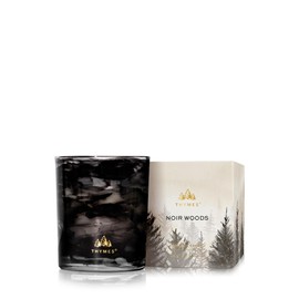 Thymes Scented Candles for Home Decor – Luxury Home Fragrance Gifts for Women & Men – Winter Candles – Boxed Votive with Notes of Fresh Evergreen, Smoky Wood & Amber (Noir Woods, 6.5 oz)