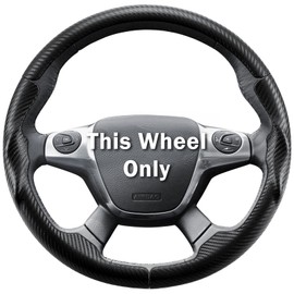 Steering Wheel Cover for Ford Escape 2013-2016/ Focus 2012-2014/ C-MAX 2013-2018, Car Steering Wheel Cover Accessories Protector for Ford (Matte Black)