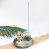 Incense Holder Ceramic Stick Incense Burner Holder Lotus Leaf Frog