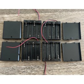 Eagle Battery Holders 4pc Battery Holder Cassette AA R6P UM-3 1.5Vx4 SBH341-341-1 Lead Wire ON/OFF