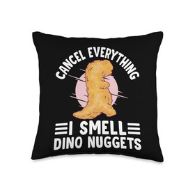 Dinosaur Chicken Nugget Plush Dino Chicken Nugget Lover Throw Pillow