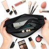 besharppin 2pcs Mesh Cosmetic Bags, Wide Open Zipper Mesh Makeup