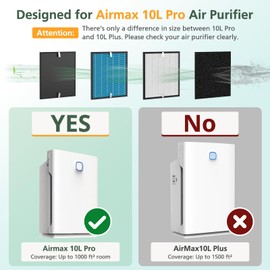 2-Set AirMax Filter Replacement Kit Compatible with Okaysou Airmax 10L Pro and Aiibot-A300 Air Purifiers, High-Efficiency 5-Stage Air Purifier Filter