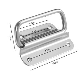 Vasemele Pack of 2 Box Handle Door Handle Stainless Steel External Carry Handles for Screw-On Box Handles Foldable Spring-Loaded Box Handle for Boxes Hardware Box Silver Folding Handle