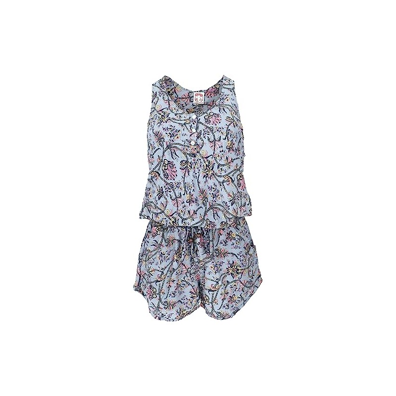 GURU SHOP Short Airy Hippie Style Jumpsuit, One-Piece Jumpsuit, Women,