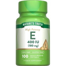 Nature's Truth Vitamin E 400 IU 180mg | 60 Softgel Capsules | Non-GMO | by Nature's Truth