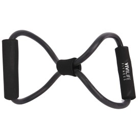 Vivilife Fitness Black Medium Resistance Stretch Cord Builds Muscle Tone with Comfortable Foam Handle Grip