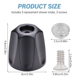2 Pack Shower Knob Handle Adapter, Shower Knob Replacement Kit, Universal Faucet Handle Compatible with Delta, Delex, and Peerless (3)