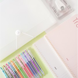Delhi [2nd semester preparation items] All-in-one study kit file + note + gel pen + correction tape / [2학기 준비템] 올인원 스터디킷 파일+노트+젤펜+수정테이프